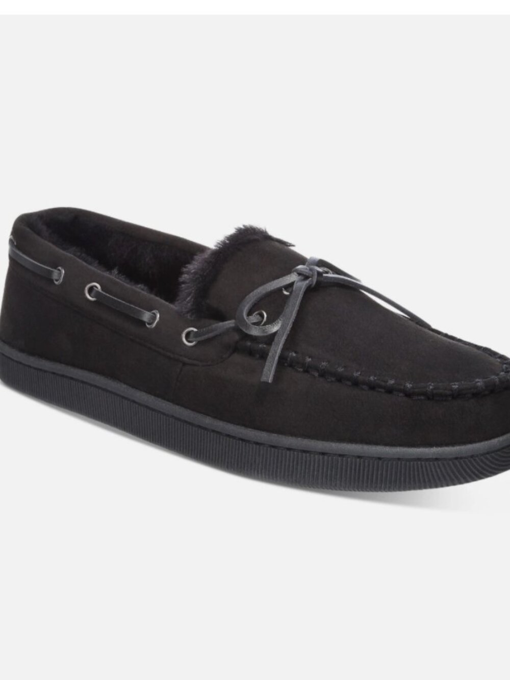 Club Room Men's Moccasin Slippers in Black